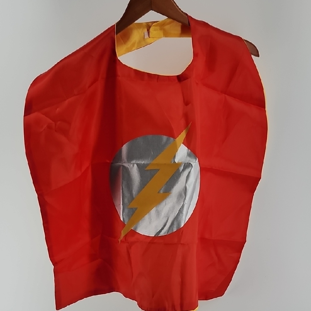 Kids Flash Superhero Cape Costume - Red and Yellow Silver